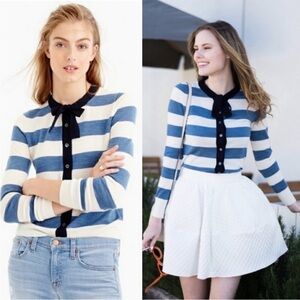 J Crew Jackie Tie Neck Merino Wool Cropped Cardigan